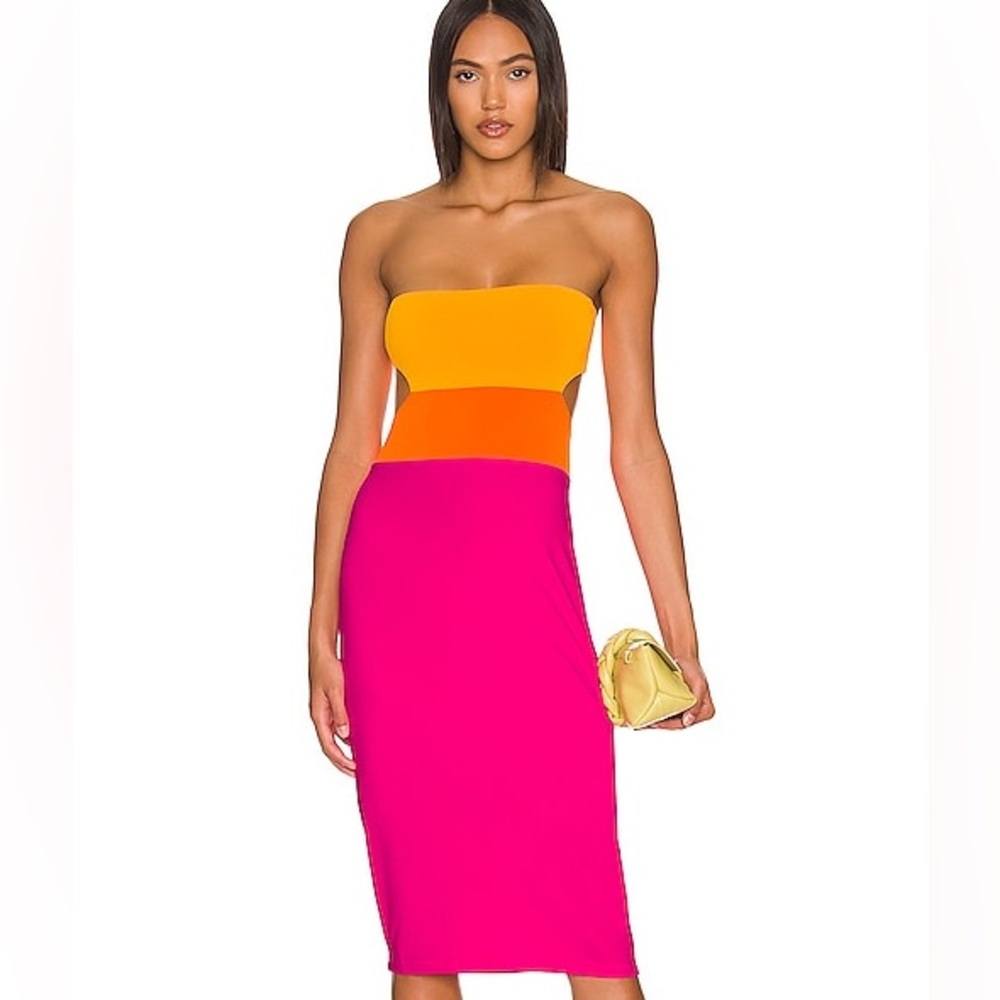 Susana Monaco colorblocked tube dress
